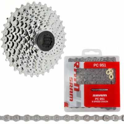 Комплект 9-скоростная кассета Sram Power Pack PG950 11-32T и цепь PC951 114 звеньев